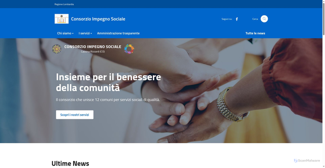 Security scan screenshot of https://www.consorzioimpegnosociale.it/