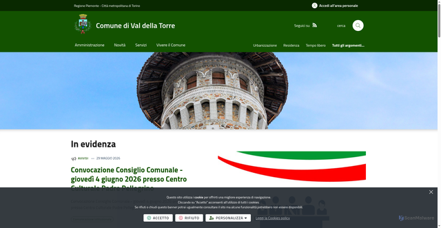 Security scan screenshot of https://www.comune.valdellatorre.to.it
