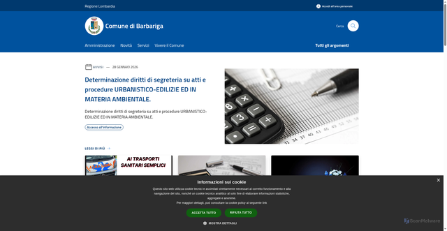 Security scan screenshot of https://www.comune.barbariga.bs.it