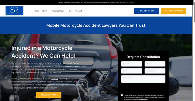 Security scan screenshot of https://www.steeleritchielaw.com/mobile-car-accident-lawyers/motorcycle-accidents