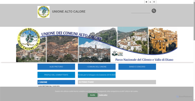 Security scan screenshot of https://www.unionealtocalore.it