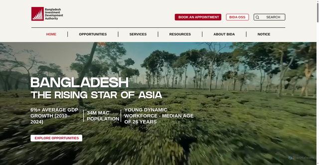 Security scan screenshot of https://bida.gov.bd/