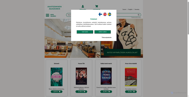 Security scan screenshot of https://akateeminen.com