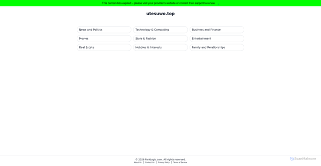Security scan screenshot of https://utesuwo.top