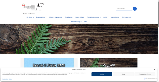 Security scan screenshot of https://ordinemarche.conaf.it/