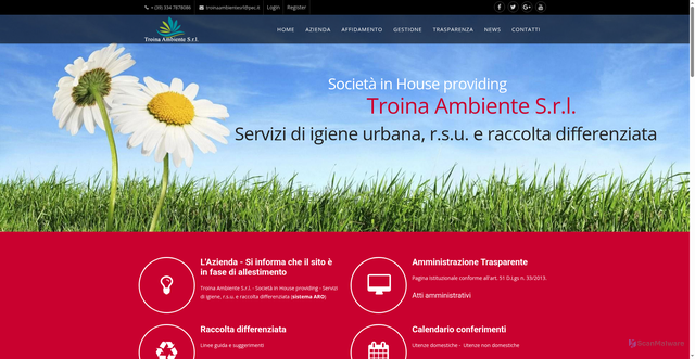Security scan screenshot of https://www.troinaambiente.it/