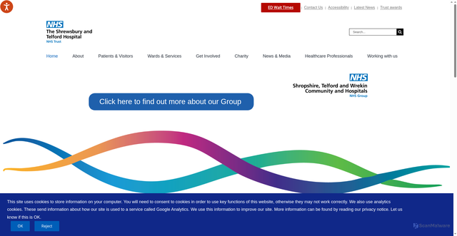 Security scan screenshot of http://www.sath.nhs.uk