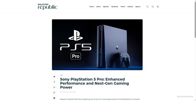 Security scan screenshot of https://mvrepublic.com/innovations/tech-innovations/sony-playstation-5-pro-enhanced-performance-and-next-gen-gaming-power/