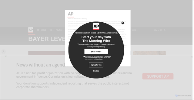 Security scan screenshot of https://apnews.com/hub/bayer-leverkusen