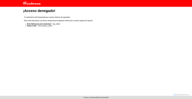 Security scan screenshot of https://snapi.sanborns.com.mx