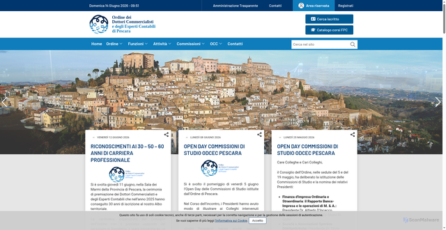 Security scan screenshot of https://www.odcec.pescara.it