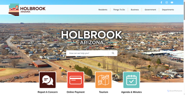 Security scan screenshot of https://holbrookaz.gov/