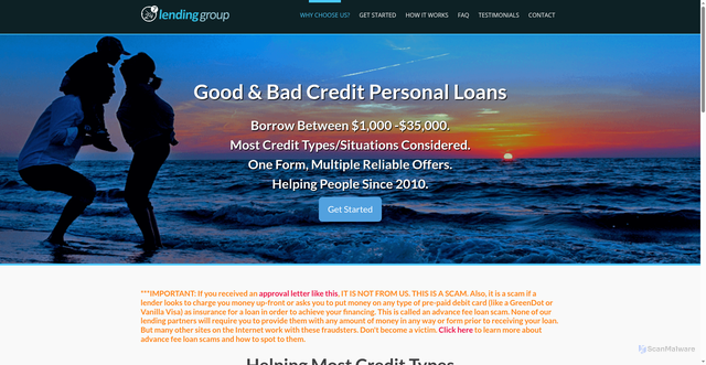Security scan screenshot of https://www.247lendinggroup.com