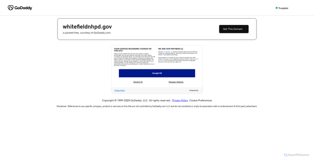 Security scan screenshot of https://whitefieldnhpd.gov/