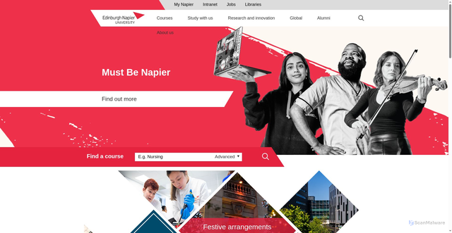 Security scan screenshot of https://napier.ac.uk
