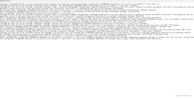Security scan screenshot of antifandom.org
