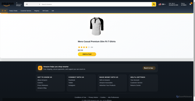 Security scan screenshot of https://amazon-clone-six-rho-44.vercel.app/product/2
