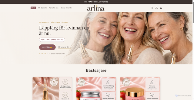 Security scan screenshot of https://arlina.se