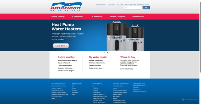 Security scan screenshot of https://www.americanwaterheater.com/