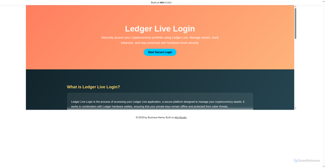 Security scan screenshot of https://livesso-ledgrio.wixstudio.com/walllet