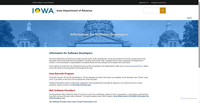 Security scan screenshot of https://iowaforms.gov/