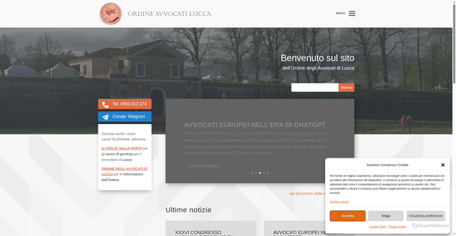 Security scan screenshot of https://www.ordineavvocati.lu.it/