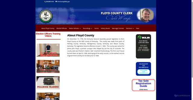 Security scan screenshot of https://floydcoclerkky.gov/