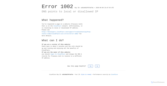 Security scan screenshot of https://fracassi.tech