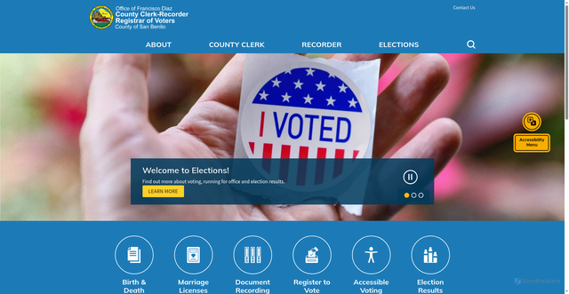 Security scan screenshot of https://www.sanbenitocounty-ca-cre.gov/