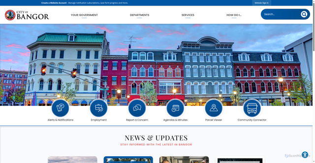 Security scan screenshot of https://bangormaine.gov/