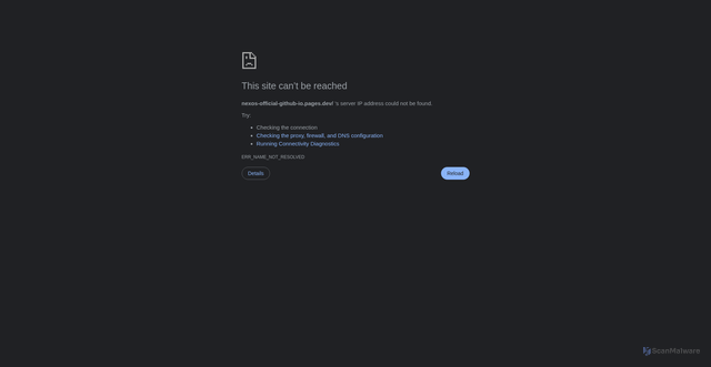 Security scan screenshot of http://nexos-official-github-io.pages.dev/