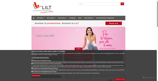 Security scan screenshot of https://www.lilt.it/