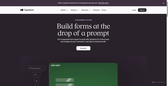 Security scan screenshot of https://typeform.com