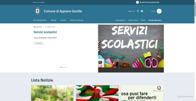 Security scan screenshot of https://www.comune.appianogentile.co.it