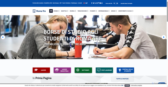 Security scan screenshot of https://www.uniroma3.it/