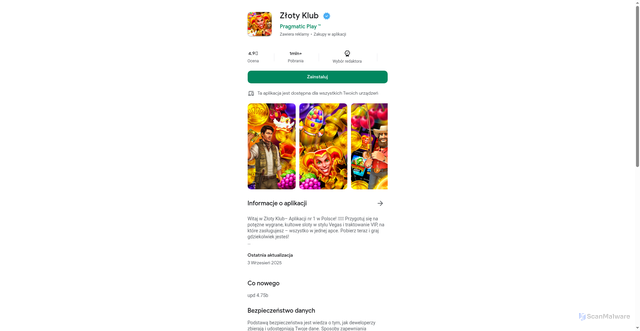 Security scan screenshot of https://klubzwyciezcowpl.site/
