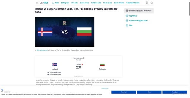 Security scan screenshot of https://easyodds.com/iceland-vs-bulgaria-betting-odds-tips-predictions-preview-3rd-october-2026
