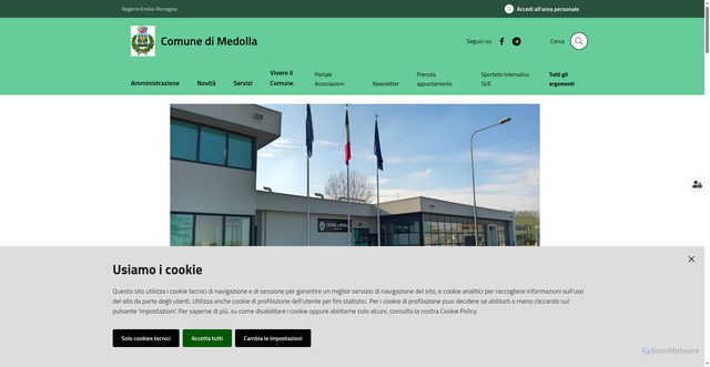 Security scan screenshot of https://www.comune.medolla.mo.it