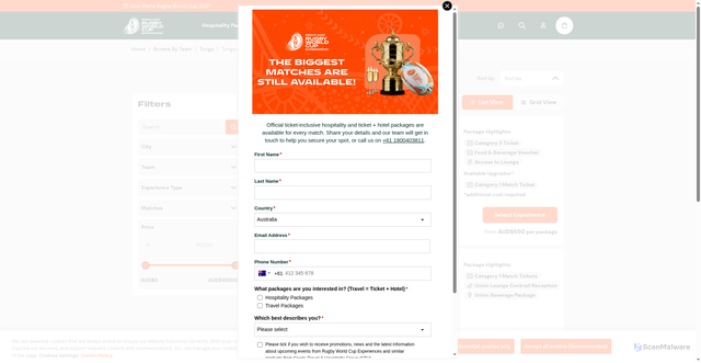 Security scan screenshot of https://experiences.rugbyworldcup.com/rwc2027/browse-by-country/tonga/tonga-vs-england.html