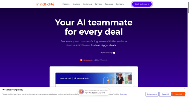 Security scan screenshot of https://mindtickle.com