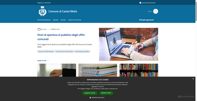 Security scan screenshot of https://www.comune.castelmella.bs.it/it