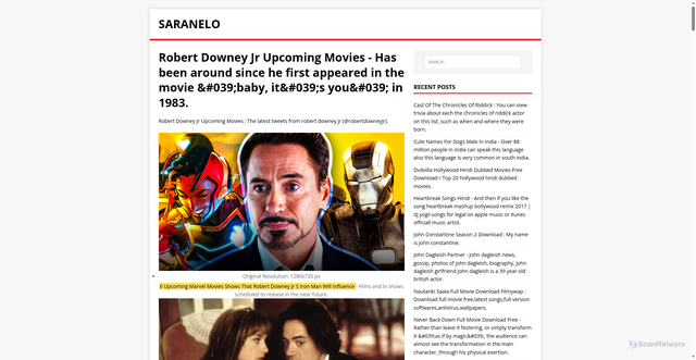 Security scan screenshot of https://olenaras.pages.dev/posts/robert-downey-jr-upcoming-movies