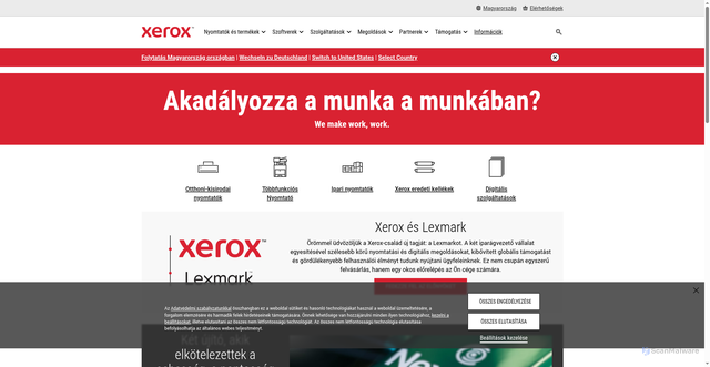 Security scan screenshot of https://xerox.hu