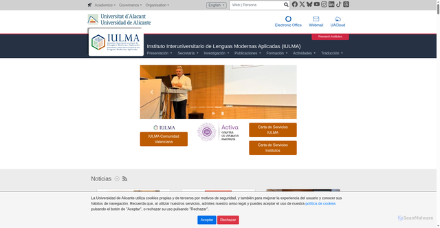 Security scan screenshot of https://iulma.ua.es
