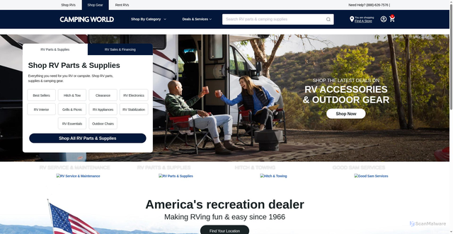 Security scan screenshot of https://www.campingworld.com
