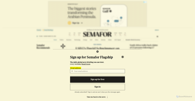 Security scan screenshot of https://semafor.com