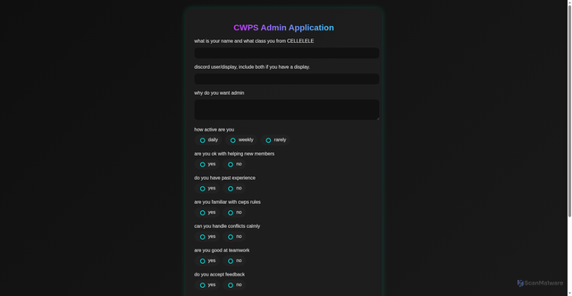 Security scan screenshot of https://applicationcwpsunoffical.pages.dev/