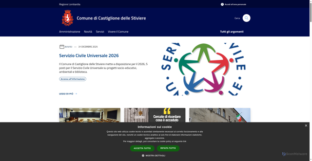 Security scan screenshot of https://www.comune.castiglione.mn.it/it