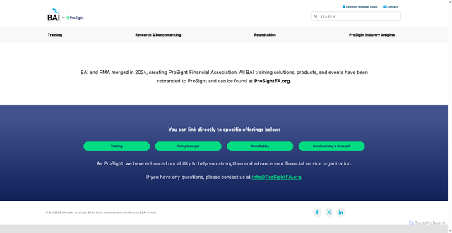 Security scan screenshot of https://bai.org