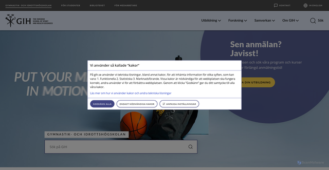 Security scan screenshot of https://www.gih.se